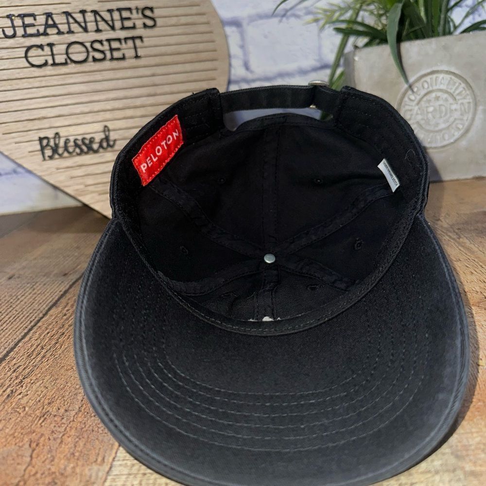 Peloton Logo Hat Baseball Cap Solid Black Workout… - image 2